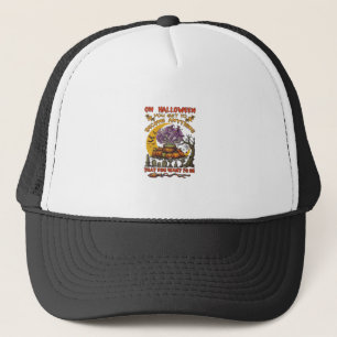 Halloween Become Anything Cauldron Cat Ghost Pumpk Trucker Hat