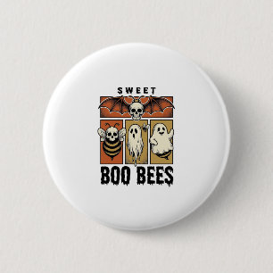 Halloween Bee Pun Vintage Engraving Ghost Bee Shir 6 Cm Round Badge