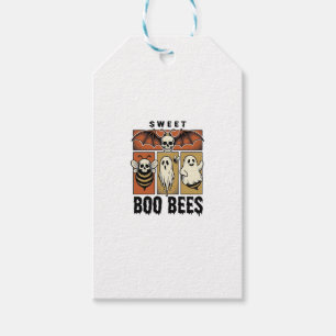 Halloween Bee Pun Vintage Engraving Ghost Bee Shir Gift Tags