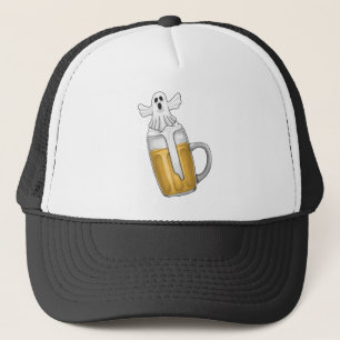Halloween Beer Ghost  Trucker Hat
