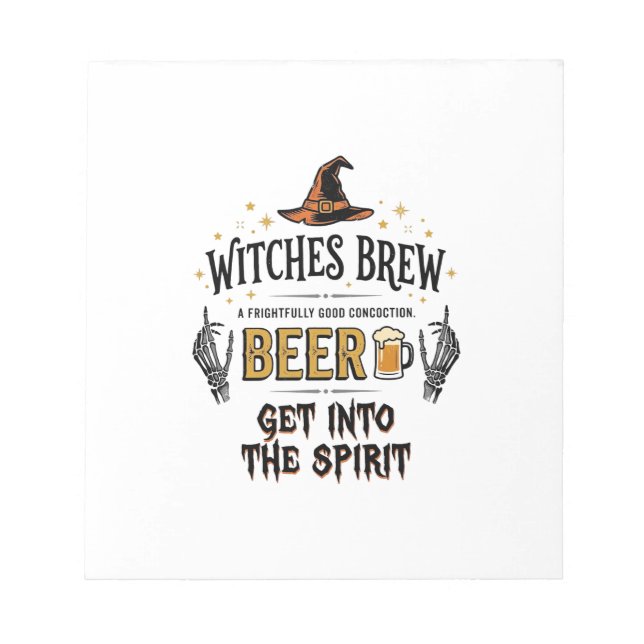 Halloween Beer Hocus Pocus Funny Vintage_1 Notepad (Front)