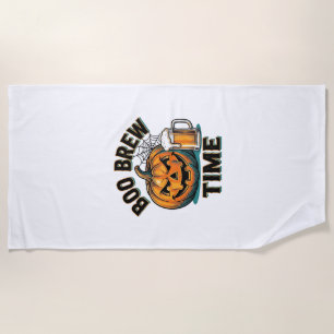Halloween Beer Shirt Vintage Pumpkin Party Tee_1 Beach Towel