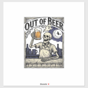 Halloween Beer Skeleton Vintage Party