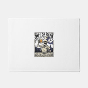 Halloween Beer Skeleton Vintage Party Doormat