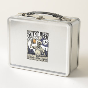 Halloween Beer Skeleton Vintage Party Metal Lunch Box