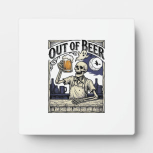 Halloween Beer Skeleton Vintage Party Plaque