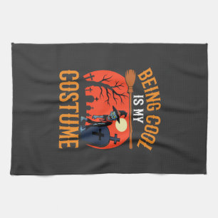 Halloween Being Cool Is My Costume Zombie Design Tea Towel