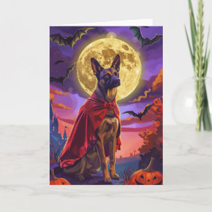 Halloween Belgian Malinoi Dog Pumpkins Scary  Card