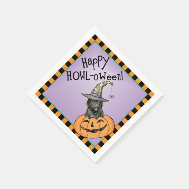 Halloween Belgian Sheepdog Napkin (Corner)