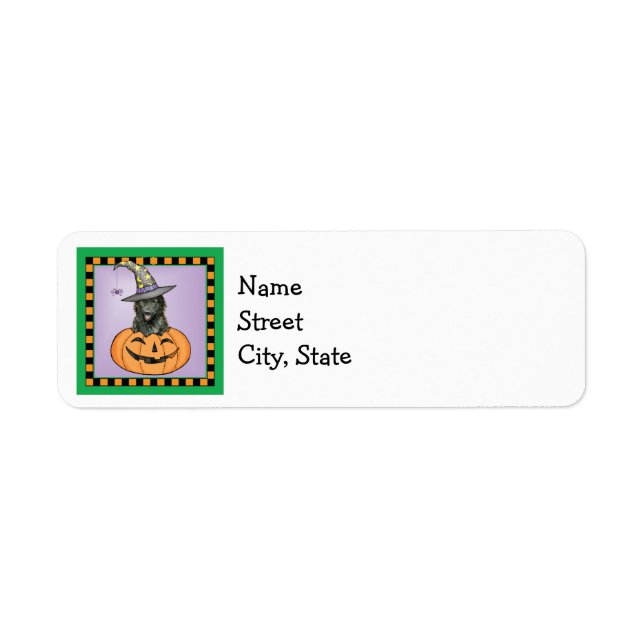Halloween Belgian Sheepdog Return Address Label (Front)