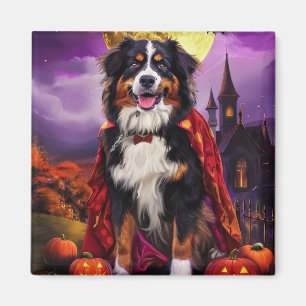 Halloween Bernese Mountain Dog Pumpkins Scary Magnet
