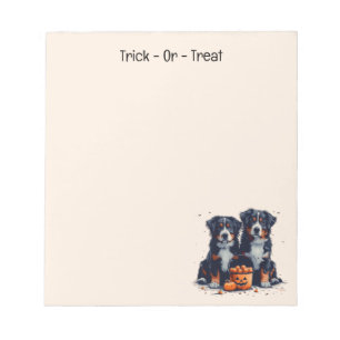 Halloween Bernese Mountain Dogs Pumpkin Notepad