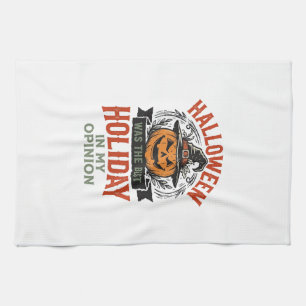 Halloween Best Holiday Vintage Pumpkin Shirt Desig Tea Towel
