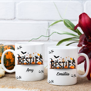 Halloween Besties Graphical Name Mug for Friends