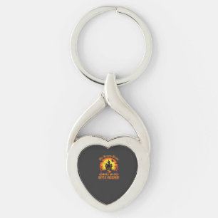 Halloween Bicycle Messenger Witch Broom Broke Desi Key Ring