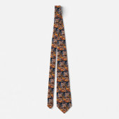 Halloween Biewer Terrier With Pumpkins Scary Tie (Back)