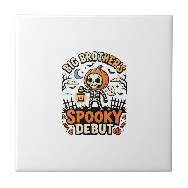 Halloween Big Brother Spooky Debut Ceramic Tile (Front)