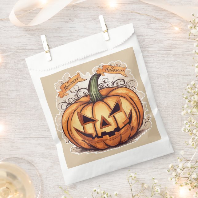 Halloween: Big Pumpkin -  Favour Bag (Clipped)