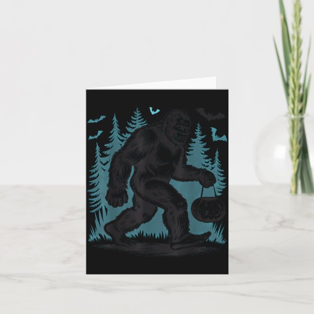 Halloween Bigfoot Pumpkin  Card (Front)