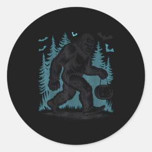 Halloween Bigfoot Pumpkin Classic Round Sticker