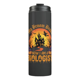 Halloween Biologist Witch Pumpkin Haunted House De Thermal Tumbler