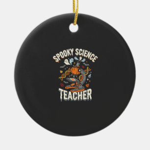Halloween Biology Teacher Spooky Science Ceramic Ornament