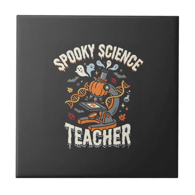 Halloween Biology Teacher Spooky Science Ceramic Tile (Front)