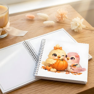 Halloween Bird Friends Spiral Notebook
