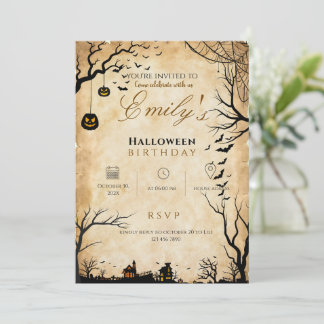 Halloween birhday invitation