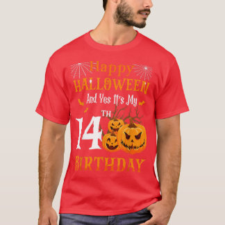 Halloween Birthday 14 year old Kid 14th Party Pump T-Shirt