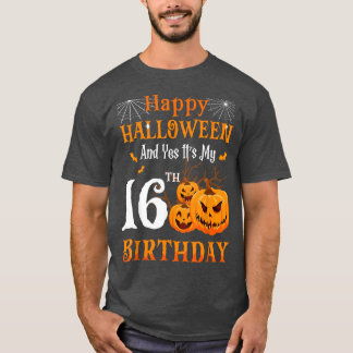 Halloween Birthday 16 year old Kid 16th Party Pump T-Shirt