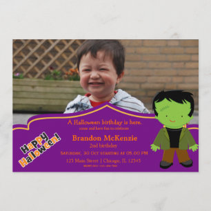 Halloween birthday costume invitation