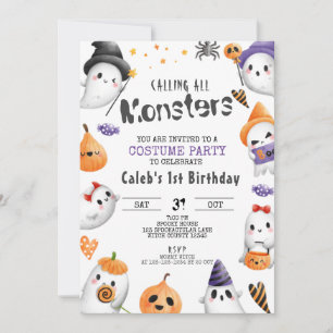 Halloween Birthday, Costume Party, Kids Party Invitation