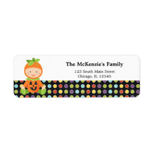 Halloween birthday costume return address label
