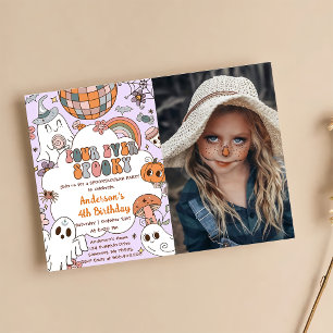 Halloween Birthday Cute Ghouls 4th Birthday Party  Invitation