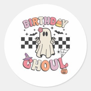 Halloween Birthday Ghoul Bday Party Anniversary Wo Classic Round Sticker