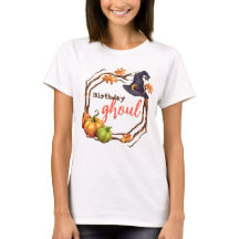 Halloween Birthday Girl Fall Tshirt Customisable
