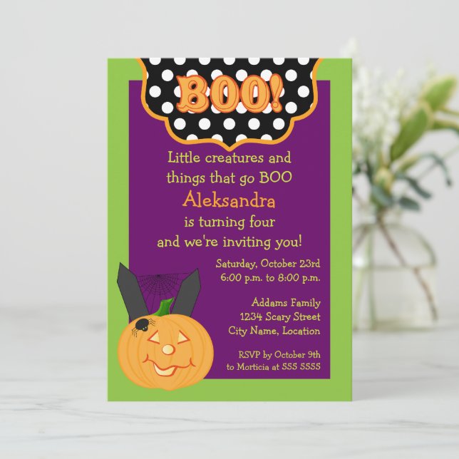Halloween Birthday Invitation (Standing Front)