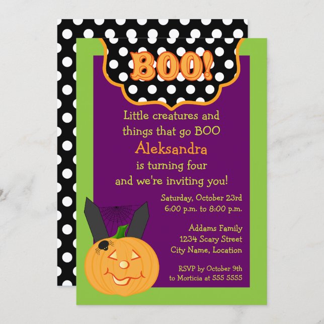 Halloween Birthday Invitation (Front/Back)