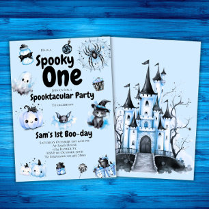 Halloween Birthday Invitation Boys Spooky One 1st