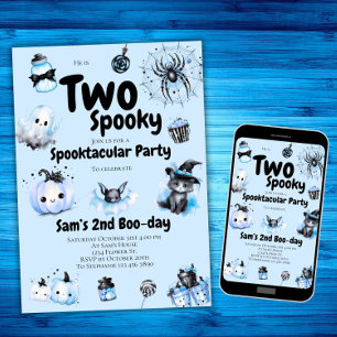 Halloween Birthday Invitation Boys Two Spooky 2nd