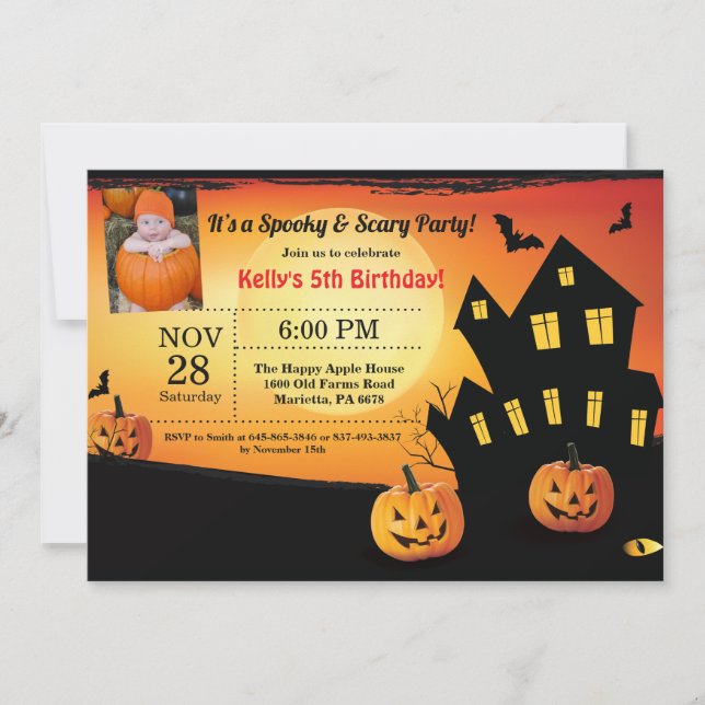 Halloween Birthday Invitation Costume Party (Front)