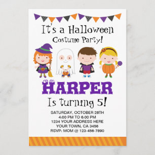 Halloween birthday Invitation, Costume party Invitation