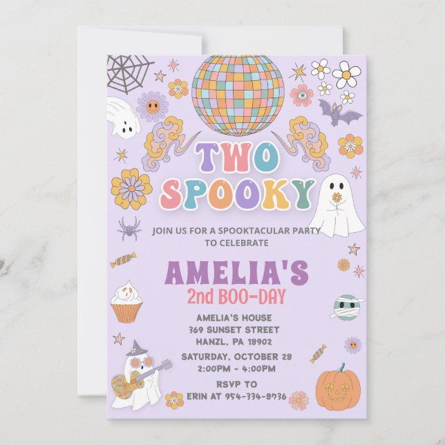 Halloween Birthday Invitation, EDITABLE Halloween  Invitation (Front)
