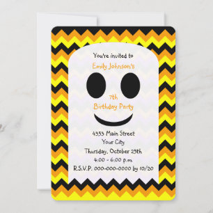Halloween Birthday Invitation Ghost