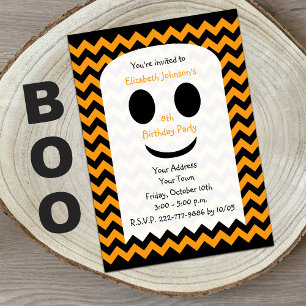Halloween Birthday Invitation Party Ghost