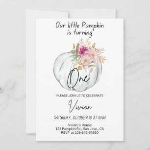 Halloween Birthday Invitation Pumpkin Invite B-day