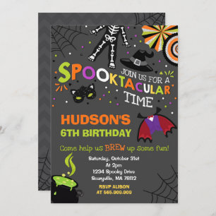 Halloween Birthday Invitation Spooktacular Party