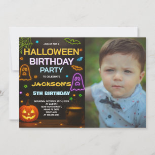 Halloween Birthday Invitation Spooky Cute Kids
