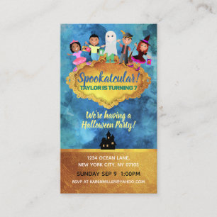 Halloween Birthday Invitations Business Cards